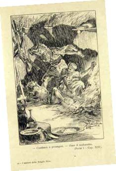 Salgari, I misteri della Jungla Nera (Donath, 1895), illustrazione di Pipein Gamba