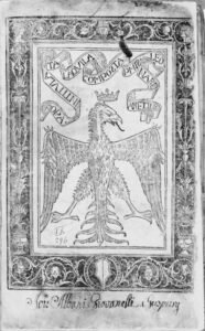 Opera intitulata Aquila volante, Milano, Antonio Zarotto, 9 aprile 1495 (uno dei quattro incunaboli oggi conservati nella collezione di Castel Thun)