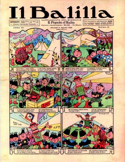 3HP di Antonio Rubino, “Il Balilla”, Milano, 8 agosto 1929