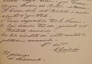 Garibaldi scrive a Bismark, 21 dicembre 1872, Caprera (archivio dell’Autrice)