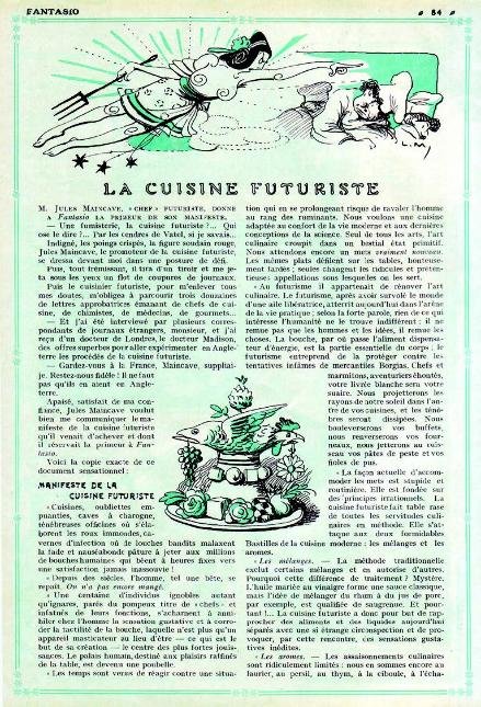 Jules Maincave, La cuisine futuriste, “Fantasio”, n. 171, Paris 13 septembre 1913