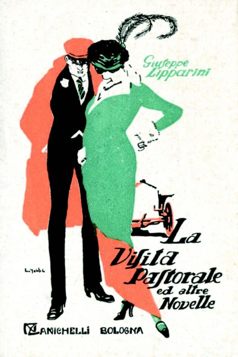 La copertina del 1914 di Luigi Yobbi per Zanichelli anticipa di alcuni anni lo stile degli anni Venti