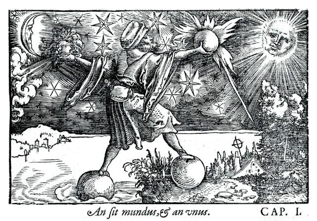 Plinio, Naturalis Historia, 1582. Weiditz, I quattro elementi costitutivi del Cosmo