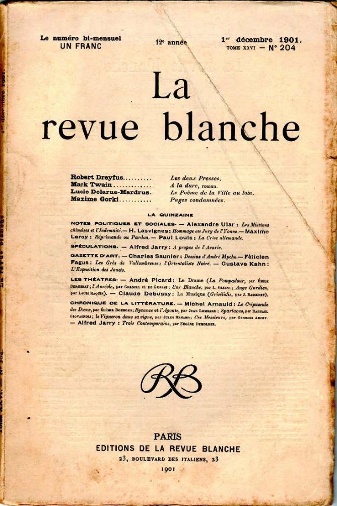 “La Revue blanche”, n. 204, 1° dicembre 1901