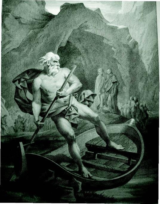 Dante, Commedia, ed. Pagnoni, C. Barbieri, Caronte che tragitta i trapassati