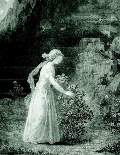 Dante, Commedia, ed. Pagnoni, F. De Maurizio, Lia che coglie i fiori nella landa