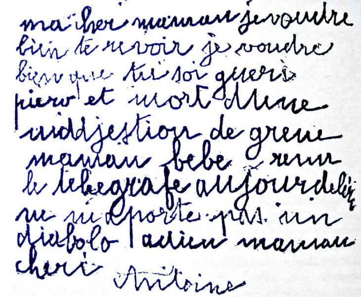 Antoine de Saint-Exupéry, Il Piccolo Principe scrive alla madre. 1910 ca.