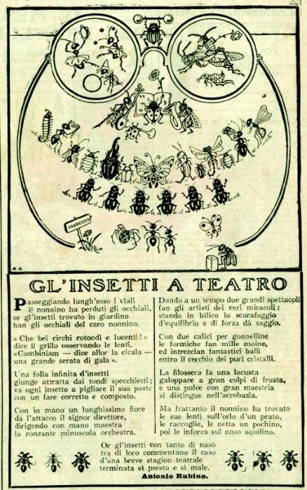 Antonio Rubino, Gl’insetti a teatro, “Corriere dei Piccoli”, n. 24, 1919