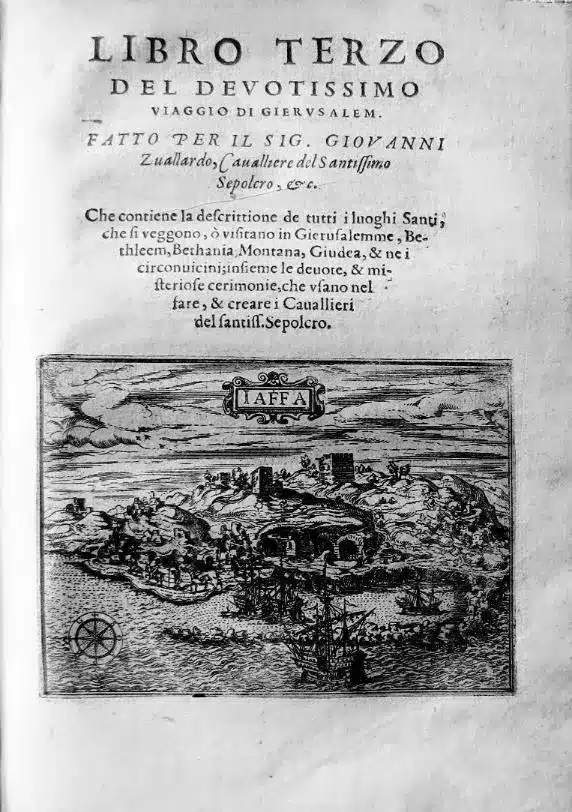 da Jean Zuallart, Il devotissimo viaggio di Gerusalemme, Roma, Francesco Zannetti e Giacomo Ruffinelli, 1587, CIN B.23