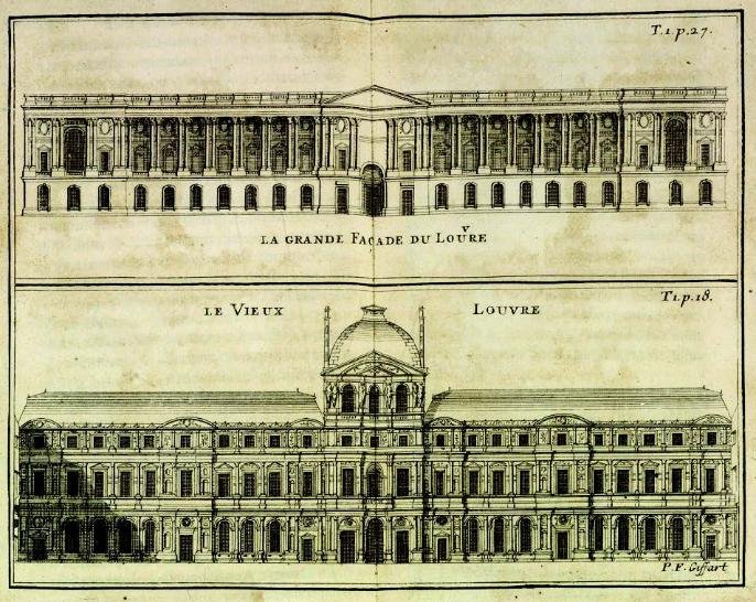 Germain Brice, Description nouvelle..., 1706, la facciata del palazzo del Louvre