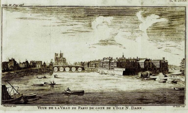 Germain Brice, Description nouvelle..., 1725, veduta della città a fianco dell’Île Notre Dame