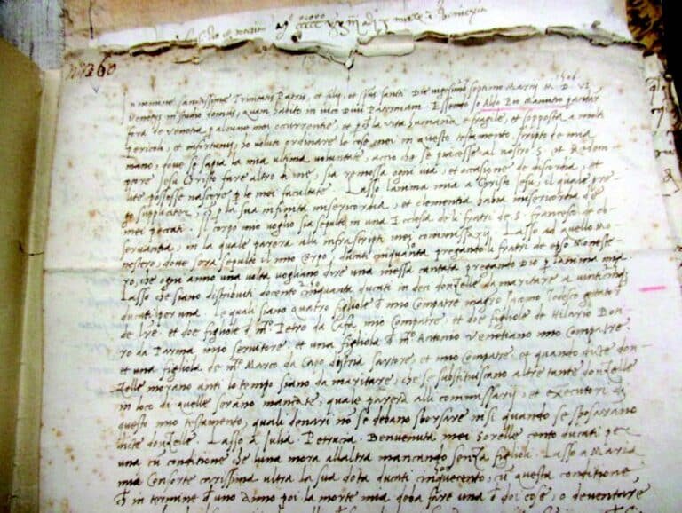 Cedola testamentaria autografa di Aldo Manuzio, 27 marzo 1506, 1 c. recto
