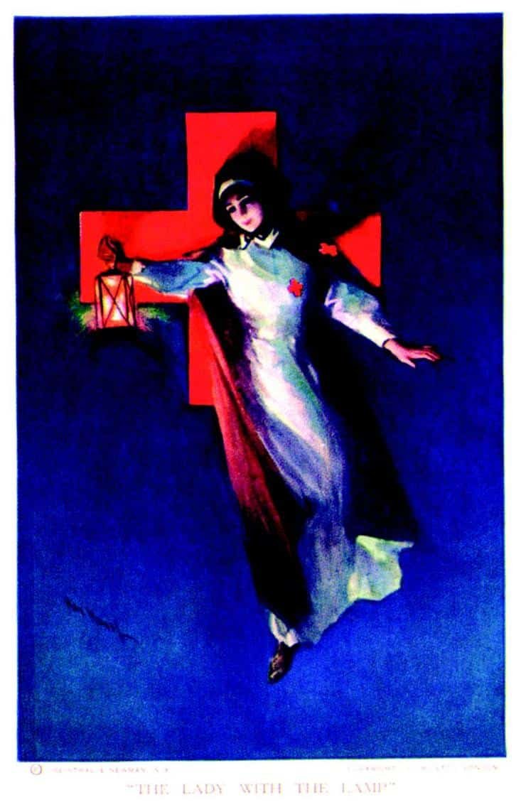 The Lady with the Lamp, Reinthal & Newman, N.Y. © C.H. Ltd., London, s.d. Una delle sei cartoline illustrate da Hal Hurst. Roma, Archivio Sturani