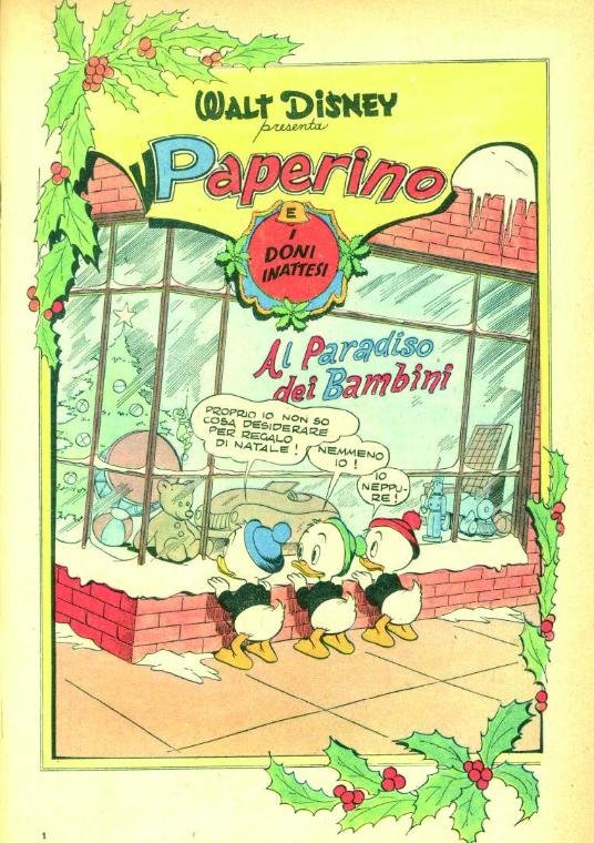 Carl Barks, Tavola iniziale di Paperino e i doni inattesi, “Albo d’oro” n. 293