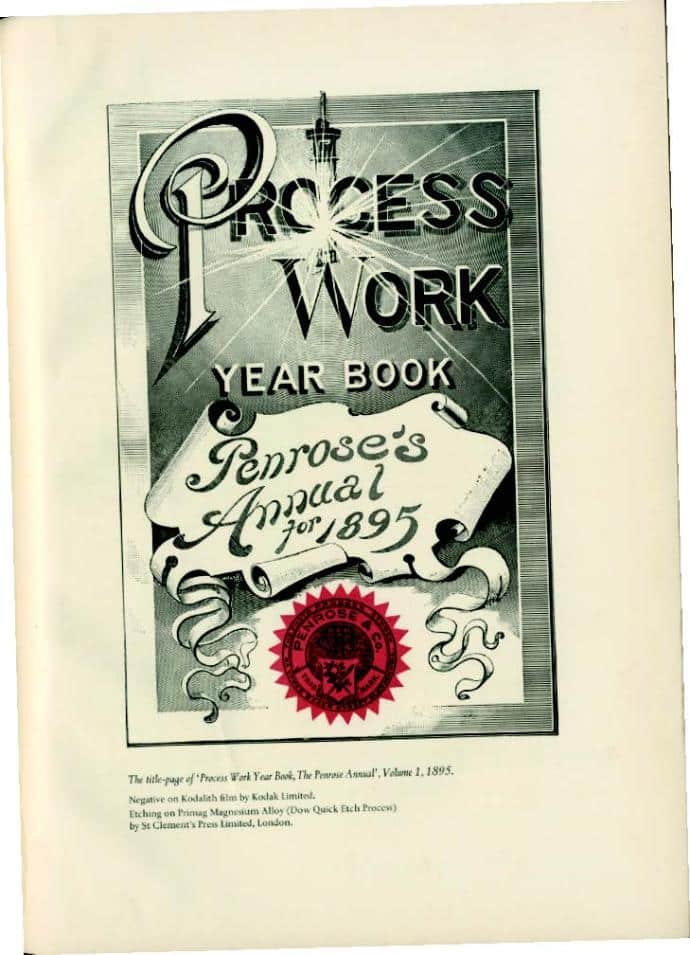 Frontespizio del Penrose Annual, 1895