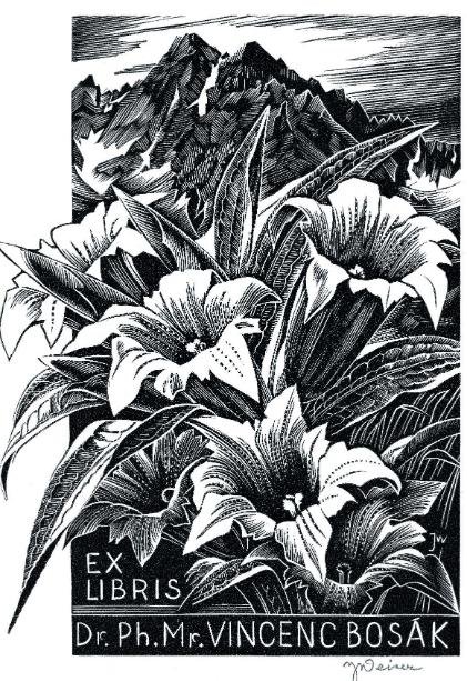 Josef Weiser, Ex libris Bosak in linoleografia