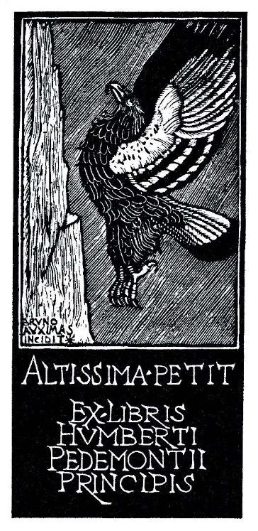 Bruno da Osimo, ex libris per il Principe Umberto, ante 1936