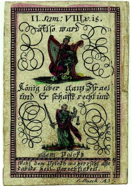 Rebus: Le rebusbildchen dell’opera di Mattsperger furono ristampate anche da altri editori/incisori. L’immagine porta la firma di Joseph Busch di Augsburg (attivo nel XVIII sec.) e corrisponde alla n. 8 della Tav. X del Volume II.