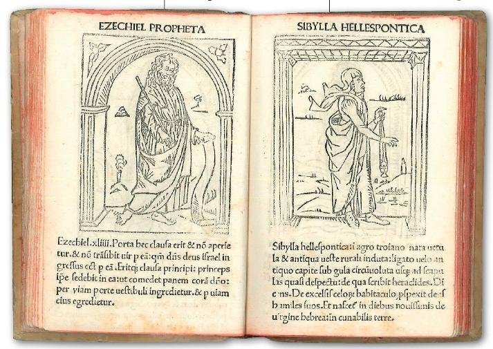 Filippo Barbieri, Opuscula, 1481: Il Profeta Ezechiele e la Sybilla Hellespontica
