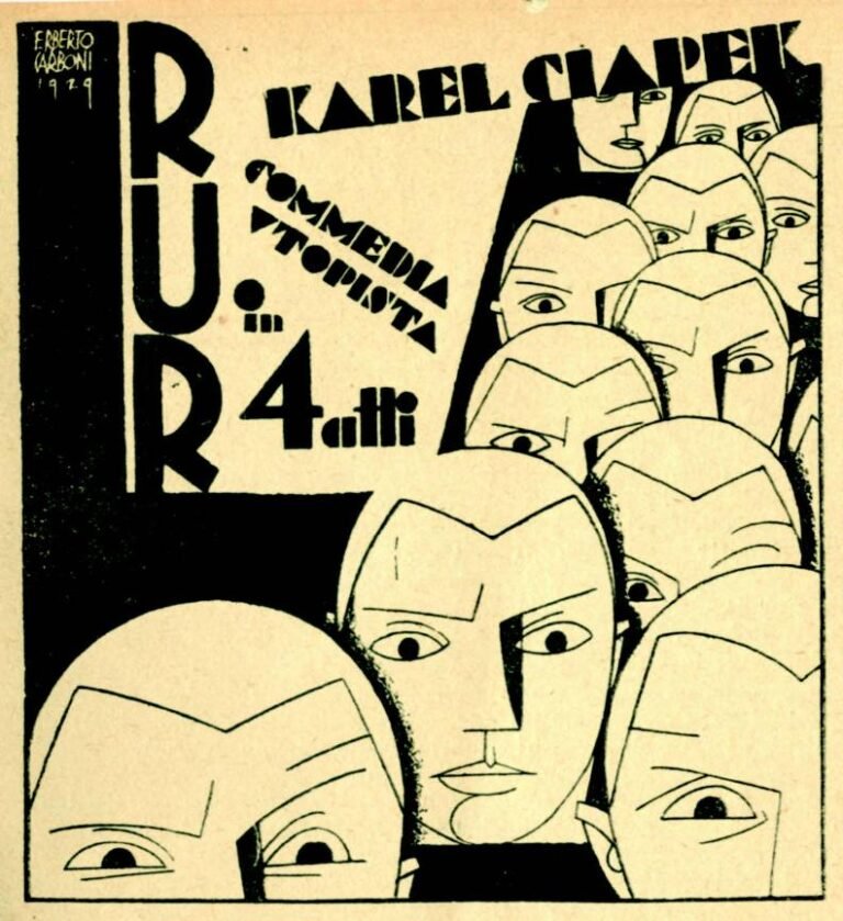 Illustrazione di Erberto Carboni per R.U.R. di Karel Capek, Torino, “Il Dramma”, 1 giugno 1929