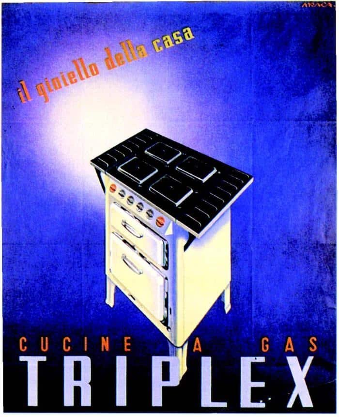Araca: È del 1940 l’immagine razionalista per la cucina a gas Triplex, gioiello dell’innovazione industriale italiana