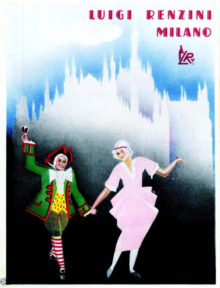 Araca: Copertina del listino prezzi di un mercante di vini milanese: è del 1948, forse pubblicato per il Carnevale,