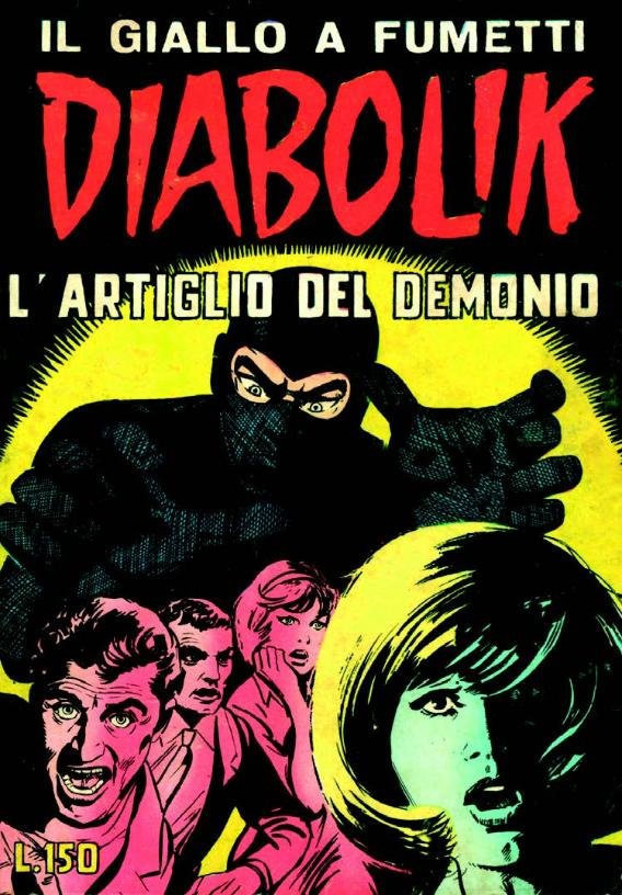 Diabolik: Copertina di L’artiglio del demonio, 1965