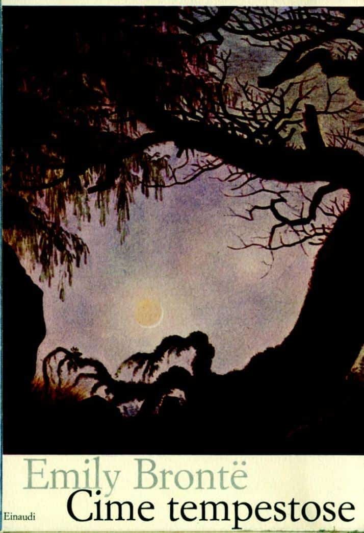 E. Brontë, Cime tempestose, 1962. È l’ultimo titolo dei “Narratori”. Sull’astuccio un frammento di Uomo e donna che contemplano la luna del pittore romantico tedesco Caspar David Friedrich