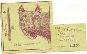 Roma, Musei Capitolini 1939, biglietto con una ottima grafica firmato da Antonio Munoz (1884-1960)