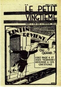 Una delle prime rappresentazioni di Tintin e Milou, 1929