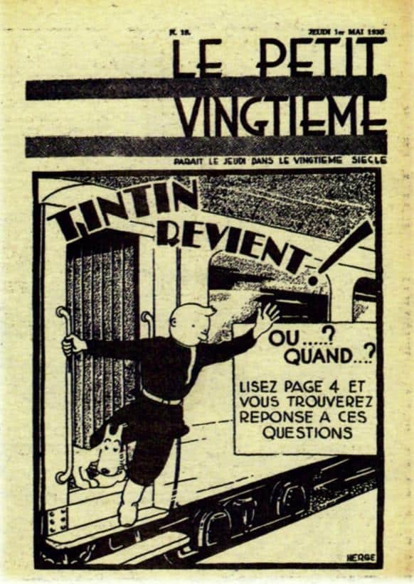 Una delle prime rappresentazioni di Tintin e Milou, 1929